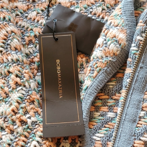 BCBGMaxAzria Alayna Unique Zip/Or Opened Textured Knit Sz. L Jacket NWT - Picture 8 of 15